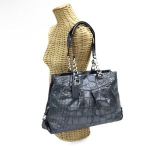 Coach Ashley Carryall Exotic F17661 Metallic Leather